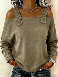 damen-bluse-ruckenfrei-einfarbig-elegant-dunkelkhakifarbener-4