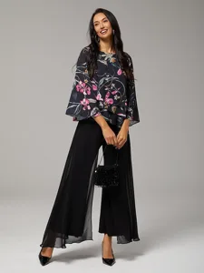 damen-bluse-schwarz-blumen-3-4-arm-locke-schwarz-1