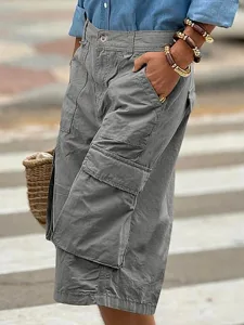 damen-capri-shorts-cargo-shorts-caprihos-grau-1