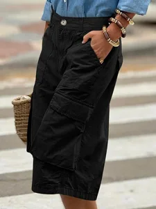 damen-capri-shorts-cargo-shorts-caprihos-schwarz-13