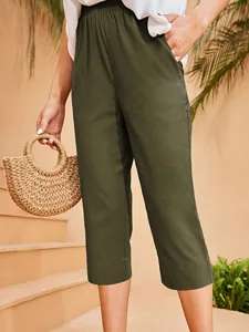 damen-caprihose-streetwear-lassig-capris-armeegrun-8