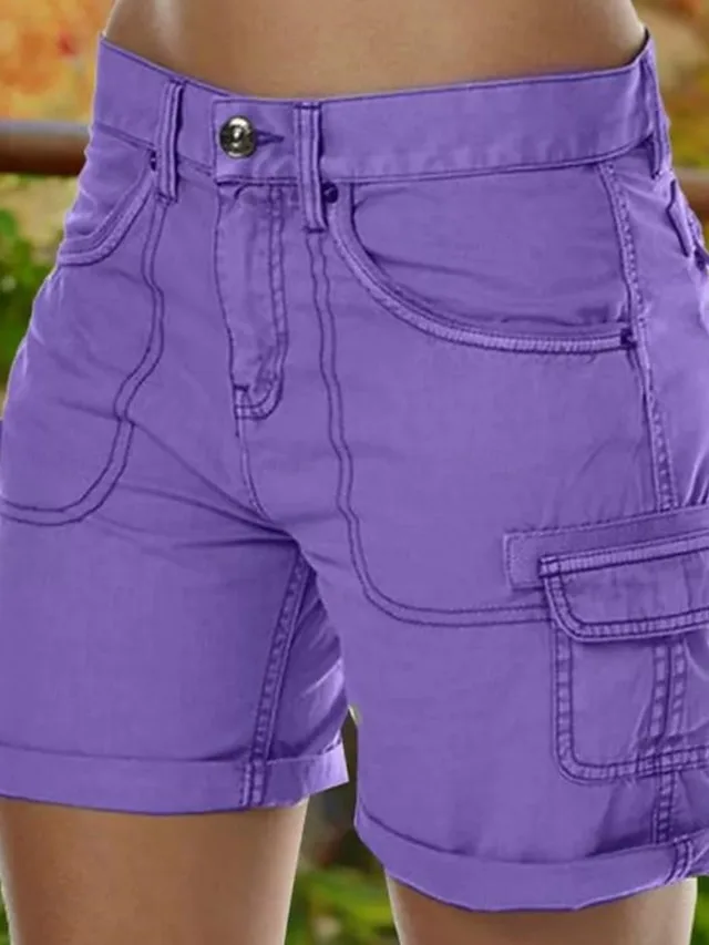 damen-cargo-shorts-chinos-shorts-sommers-purpur-2