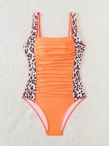 damen-einteiler-badeanzug-mit-bauchkontr-orange-5