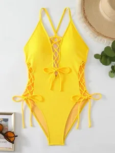 damen-einteiler-badeanzug-sexy-cutout-mo-gelb-9