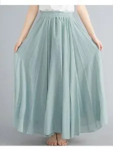 damen-elegant-sommer-maxi-rocke-einfarbi-grun-15