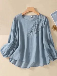 damen-hemd-baumwoll-leinen-hemden-bluse-blau-4