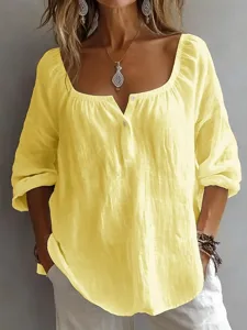 damen-hemd-baumwoll-leinen-hemden-bluse-gelb-4