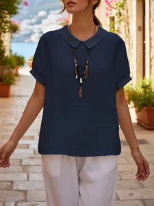 damen-hemd-baumwoll-leinen-hemden-bluse-marineblau-5