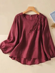 damen-hemd-baumwoll-leinen-hemden-bluse-rote-3