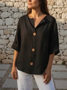 damen-hemd-baumwoll-leinen-hemden-bluse-schwarz-3
