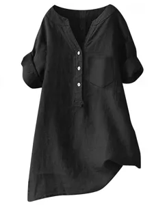 damen-hemd-baumwoll-leinen-hemden-bluse-schwarz-6