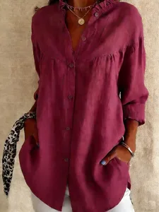 damen-hemd-baumwoll-leinen-hemden-freize-purpur-2