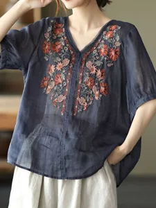 damen-hemd-baumwoll-leinen-hemden-knopfl-marineblau-3