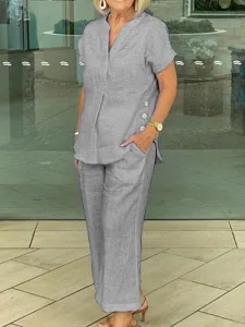 damen-hemd-baumwoll-leinen-sets-zweiteil-grau-1