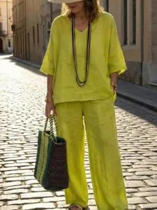 damen-hemd-baumwoll-leinen-sets-zweiteil-hellgrun-1