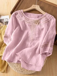 damen-hemd-baumwoll-mischung-bluse-spitz-erroten-sie-rosa-11