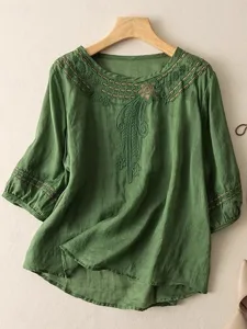 damen-hemd-baumwoll-mischung-bluse-spitz-grun-6