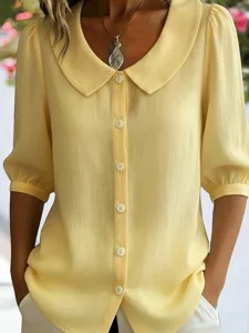 damen-hemd-blumen-stilvoll-langarm-peter-gelb-8