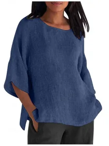 damen-hemd-bluse-100-baumwolle-einfarbig-blau-15