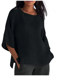damen-hemd-bluse-100-baumwolle-einfarbig-schwarz-9