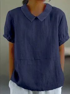 damen-hemd-bluse-100-baumwolle-knopfe-ei-marineblau-3