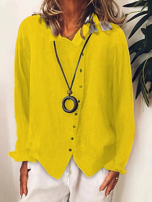 damen-hemd-bluse-100-baumwolle-patchwork-gelb-4
