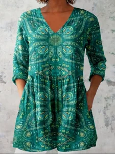 damen-hemd-bluse-druck-blumen-bohemien-t-grun-4