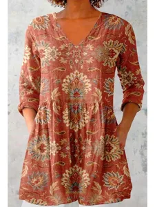 damen-hemd-bluse-druck-blumen-bohemien-t-wein-1