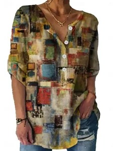 damen-hemd-bluse-knopfe-druck-grafik-mod-rote-1