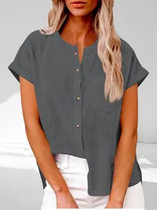 damen-hemd-bluse-knopfe-einfach-lassig-k-grau-5