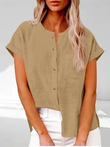 damen-hemd-bluse-knopfe-einfach-lassig-k-khaki-1