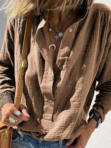 damen-hemd-bluse-knopfe-einfach-vintage-khaki-4