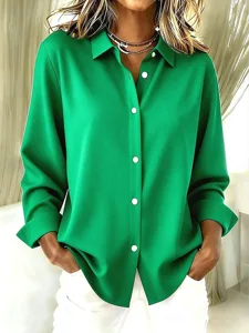 damen-hemd-bluse-patchwork-knopfe-druck-grun-1