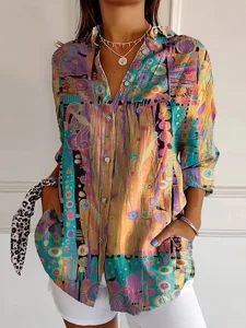 damen-hemd-bluse-patchwork-knopfe-druck-khaki-4
