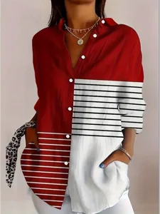 damen-hemd-bluse-patchwork-knopfe-druck-rote-7