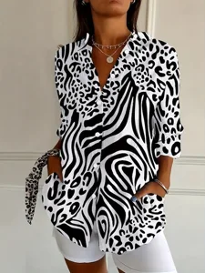 damen-hemd-bluse-patchwork-knopfe-druck-schwarz-6