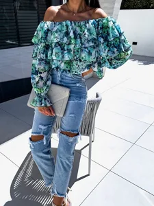 damen-hemd-bluse-rusche-druck-blumen-bla-grun-8