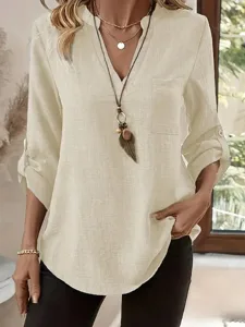 damen-hemd-bluse-tasche-einfarbig-lassig-beige-11