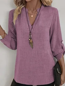 damen-hemd-bluse-tasche-einfarbig-lassig-purpur-9