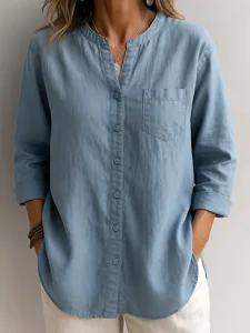 damen-hemd-einfarbig-elegant-taglich-las-blau-4