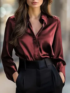 damen-hemd-elegant-satin-top-bluse-einfa-rote-25