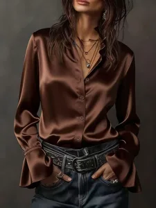 damen-hemd-elegant-satin-top-bluse-geraf-braun-28