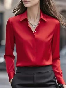 damen-hemd-elegant-satin-top-bluse-geraf-rote-21