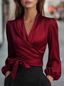 damen-hemd-elegant-satin-top-bluse-schnu-wein-8