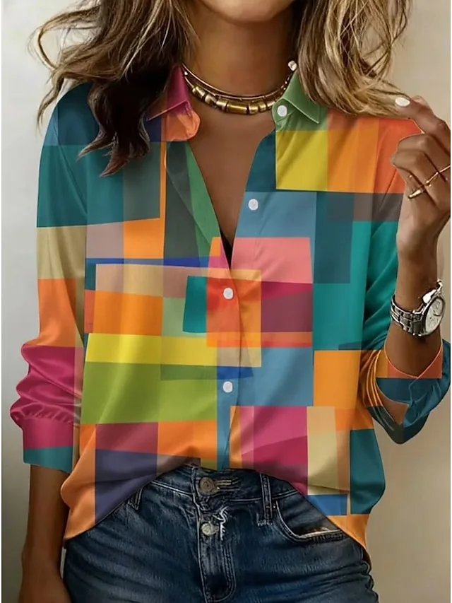 damen-hemd-grafik-geometrisch-farbblock-orange-4