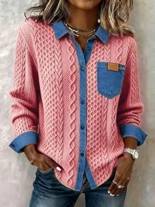 damen-hemd-knopfe-einfarbig-vintage-stil-rosa-2