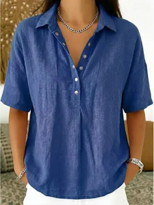 damen-hemd-vintage-stilvoll-kurzarm-umle-blau-7