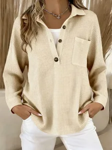 damen-hemd-waffelhemd-bluse-tasche-knopf-aprikose-2