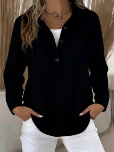 damen-hemd-waffelhemd-bluse-tasche-knopf-schwarz-4