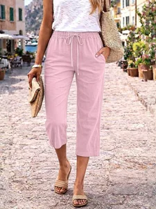 damen-hose-aus-baumwollleinen-caprihose-rosa-8